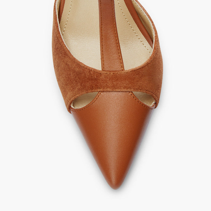LEGAL BROWN- cut out slingback pumps