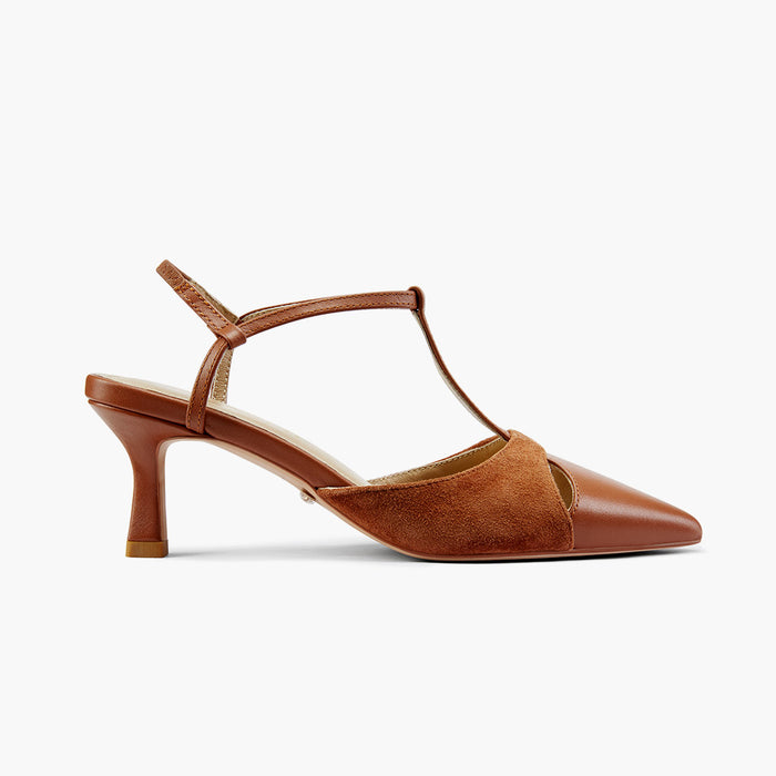 LEGAL BROWN- cut out slingback pumps