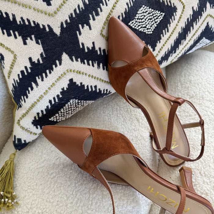 LEGAL BROWN- cut out slingback pumps