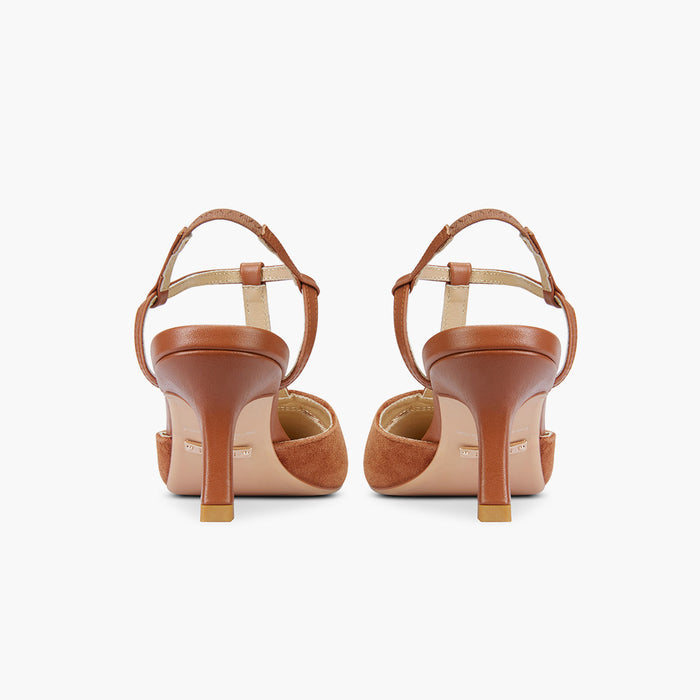 LEGAL BROWN- cut out slingback pumps