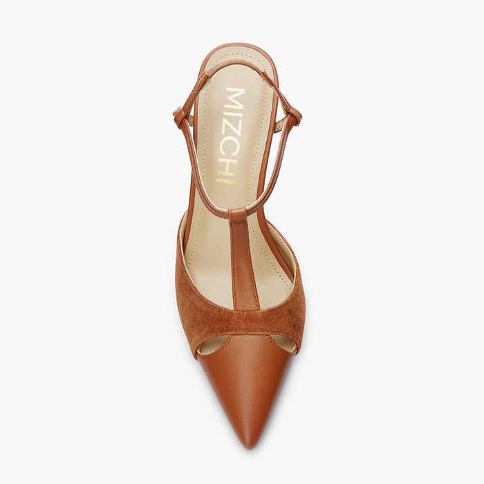 LEGAL BROWN- cut out slingback pumps
