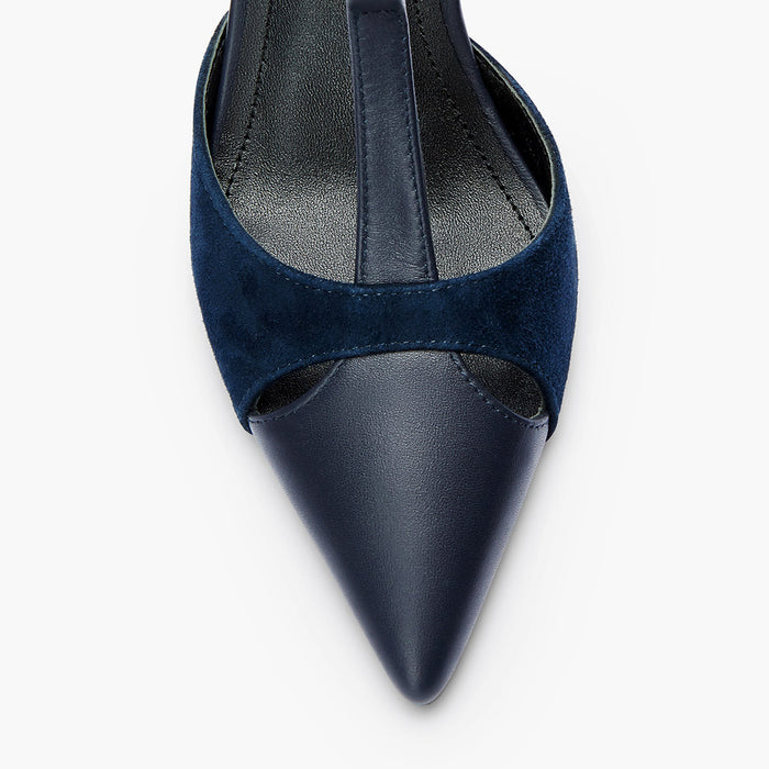 LEGAL NAVY- cut out slingback pumps