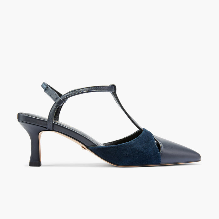 LEGAL NAVY- cut out slingback pumps