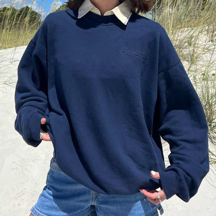 Leisure Crew - Navy - Cotton - Brunch - CR01CONAMS - Apparel
