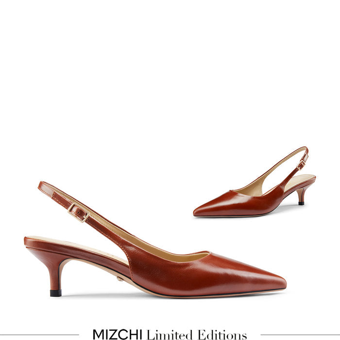 Lena 45 - brown leather slingback