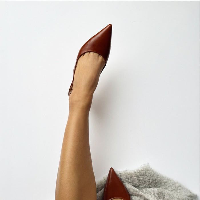 Lena 45 - brown leather slingback
