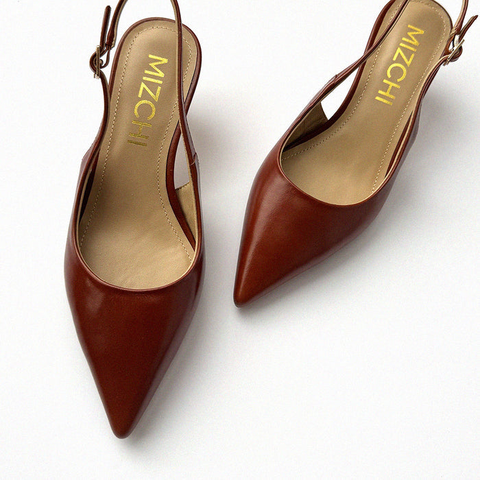 Lena 45 - brown leather slingback