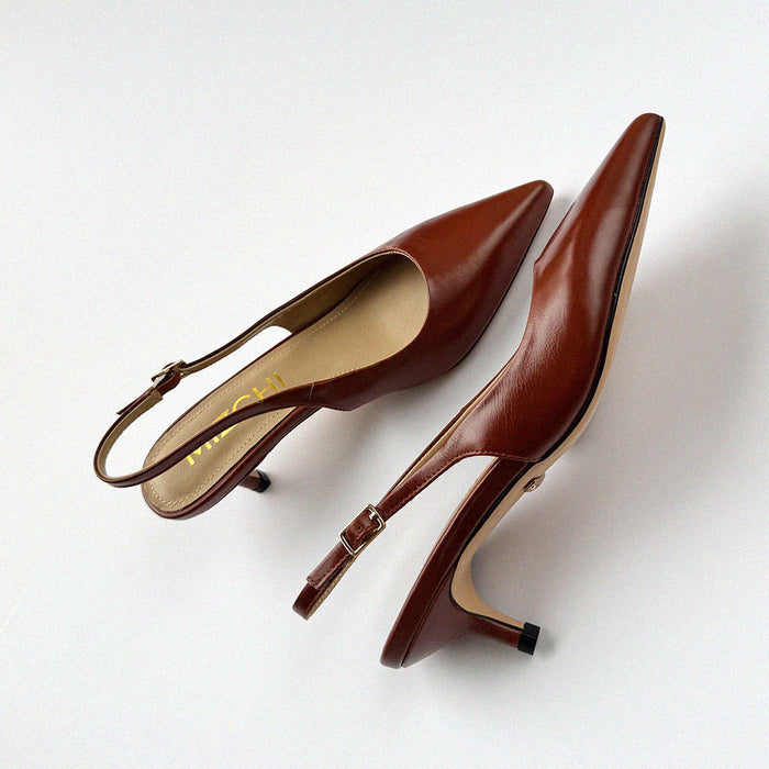 Lena 45 - brown leather slingback