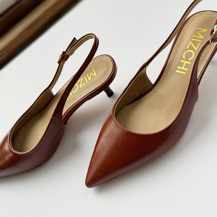 Lena 45 - brown leather slingback