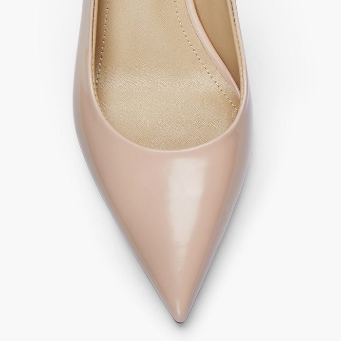 Lena 75 - beige polished leather slingback