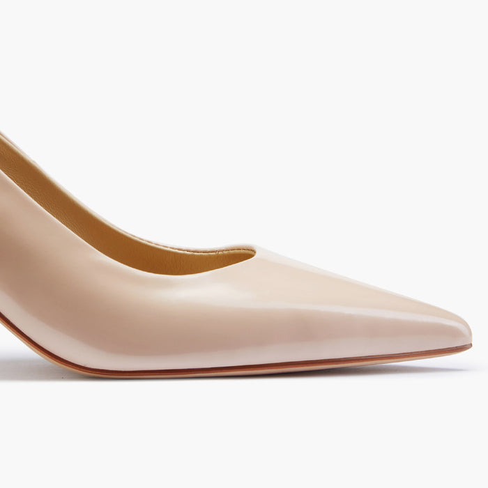 Lena 75 - beige polished leather slingback