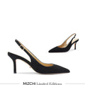 Lena 75 - black suede slingback