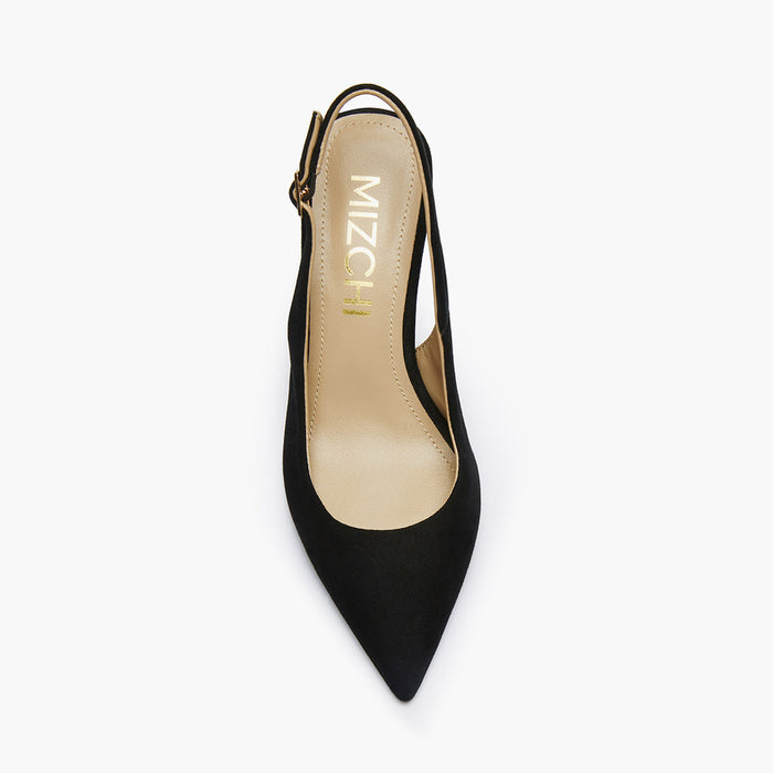 Lena 75 - black suede slingback
