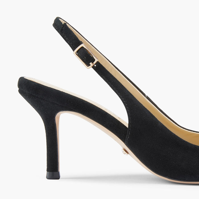 Lena 75 - black suede slingback