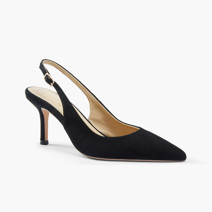 Lena 75 - black suede slingback