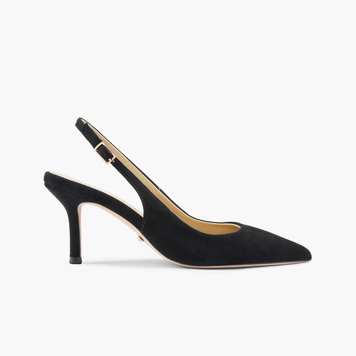Lena 75 - black suede slingback