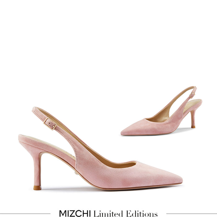 Lena 75 - pink suede slingback