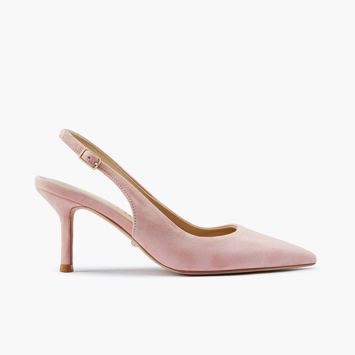 Lena 75 - pink suede slingback