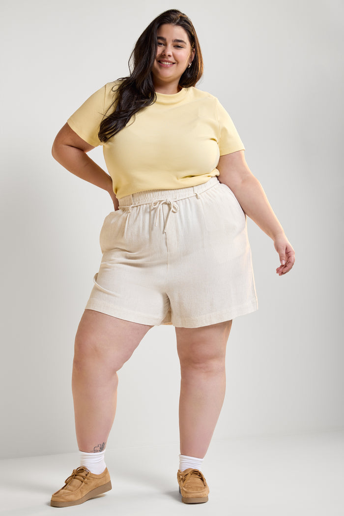 Loose Linen-Blend Shorts - 5134