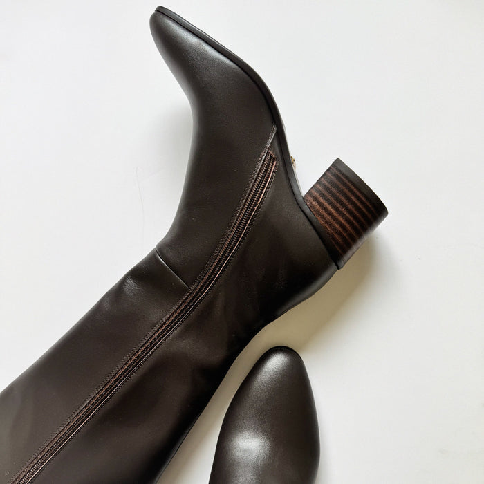 Lucca 50 Brown - Leather Knee Boots