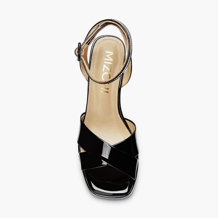 LUIZA PATENT - black platform sandals