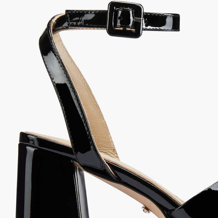 LUIZA PATENT - black platform sandals