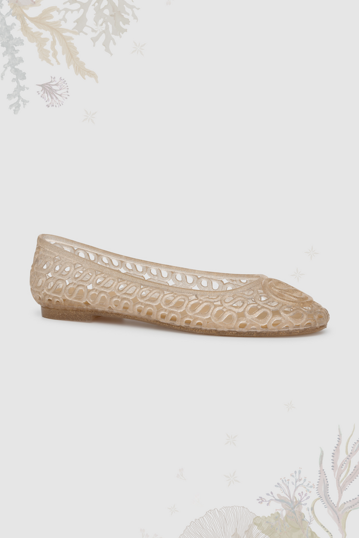 luna jelly shoes in nude by buttonscarves