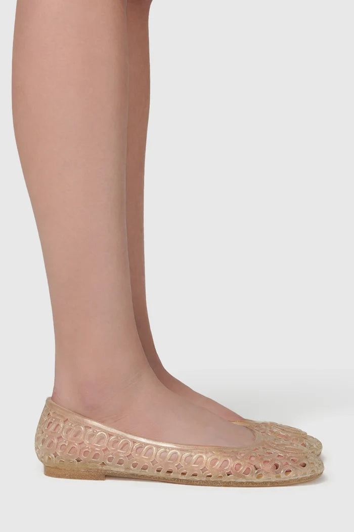 luna jelly shoes in nude by buttonscarves wearing side looks