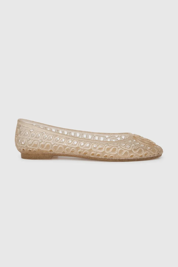 luna jelly shoes in nude side view