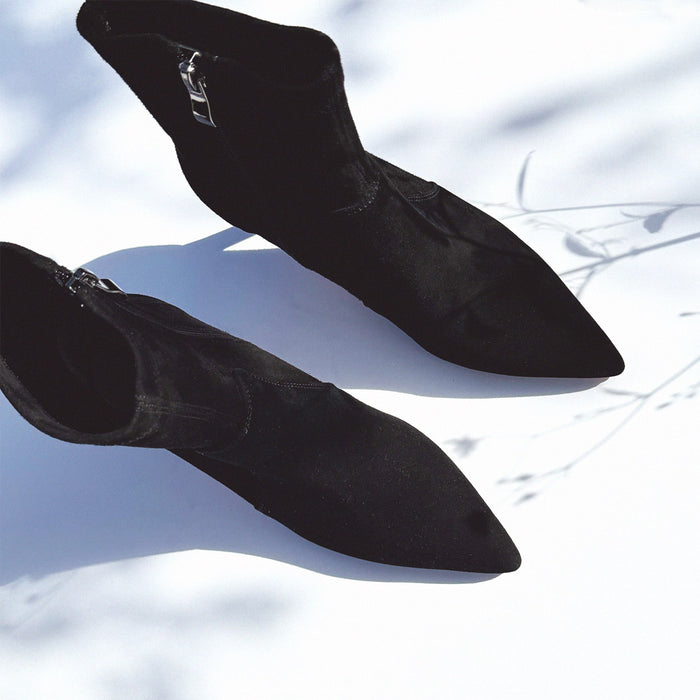MACON - stretch suede ankle boots
