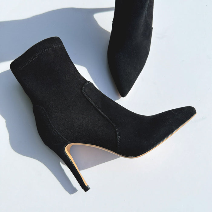 MACON - stretch suede ankle boots