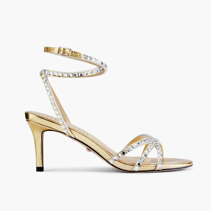MADDY 70 GOLD  - diamond decor heels