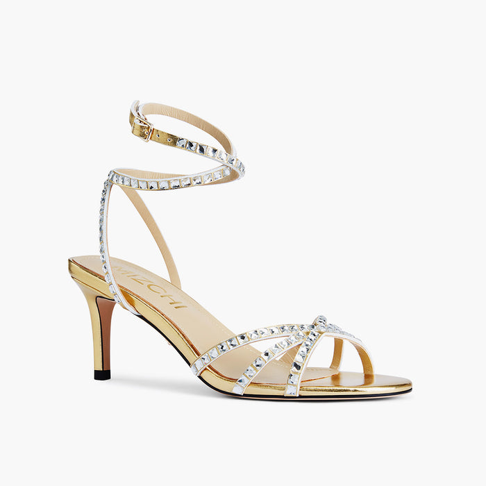 MADDY 70 GOLD  - diamond decor heels