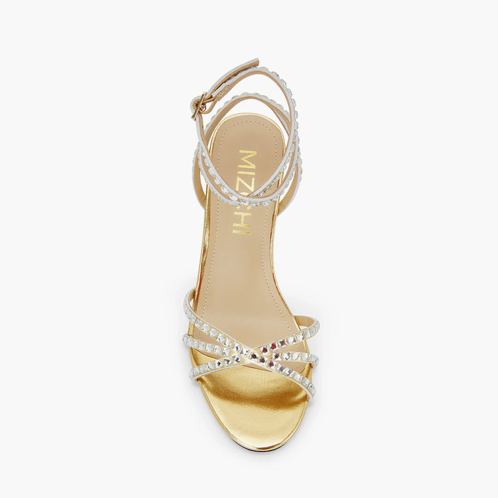 MADDY 70 GOLD  - diamond decor heels