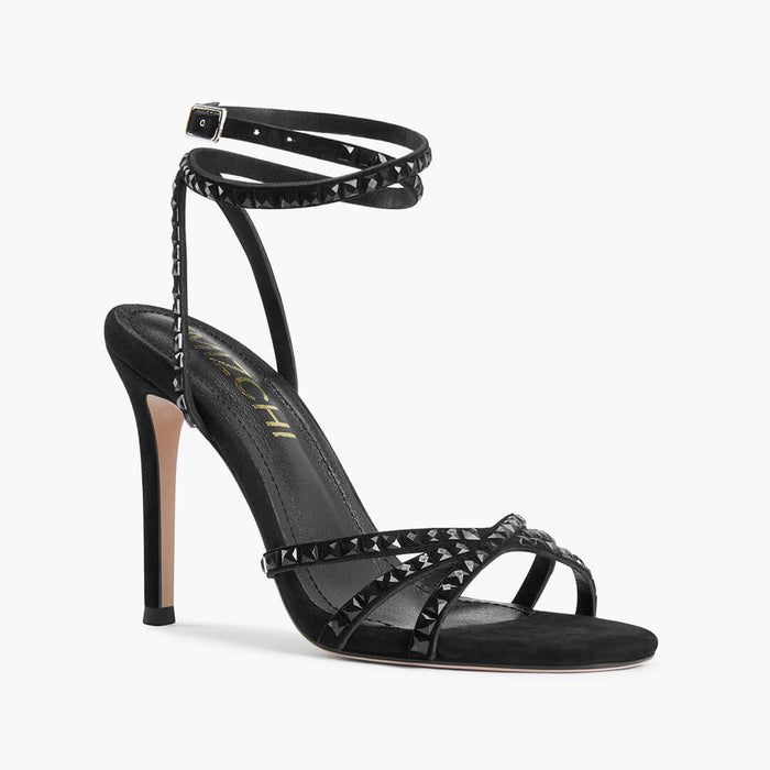 MADDY BLACK  - diamond decor heels
