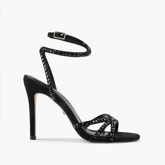 MADDY BLACK  - diamond decor heels