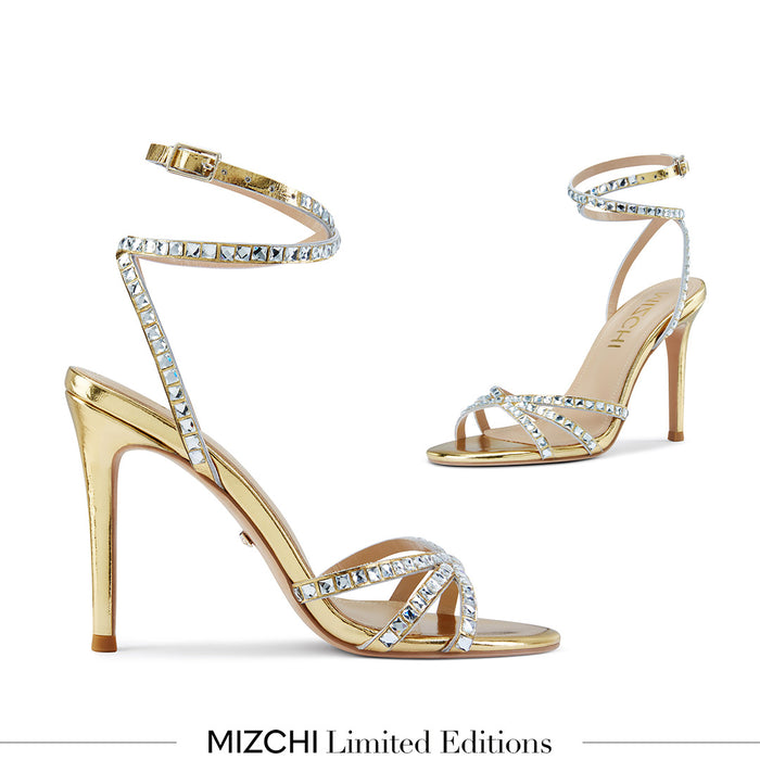 MADDY GOLD  - diamond decor heels