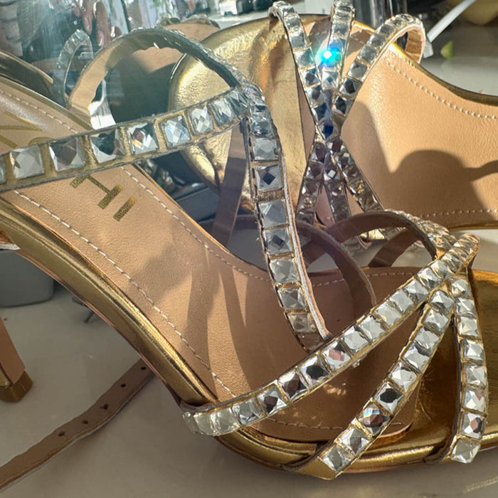 MADDY GOLD  - diamond decor heels
