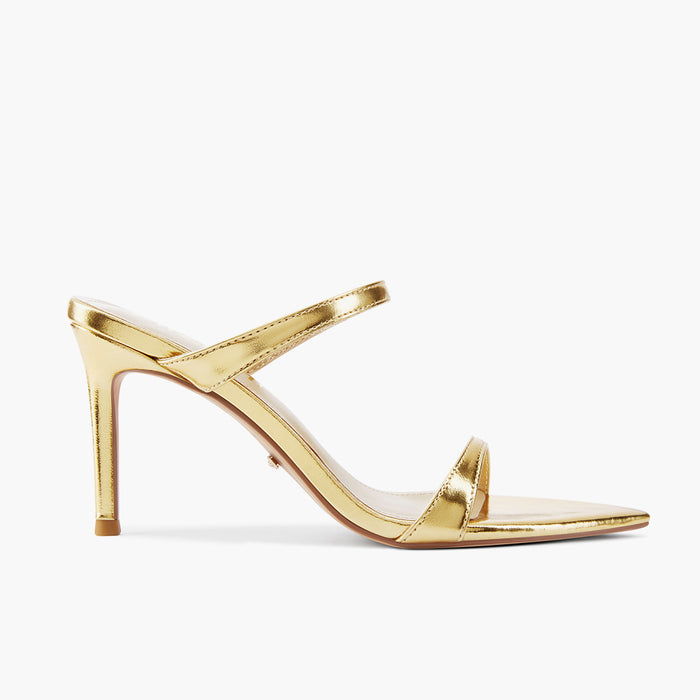 Maelis - Gold Leather Strap Mules