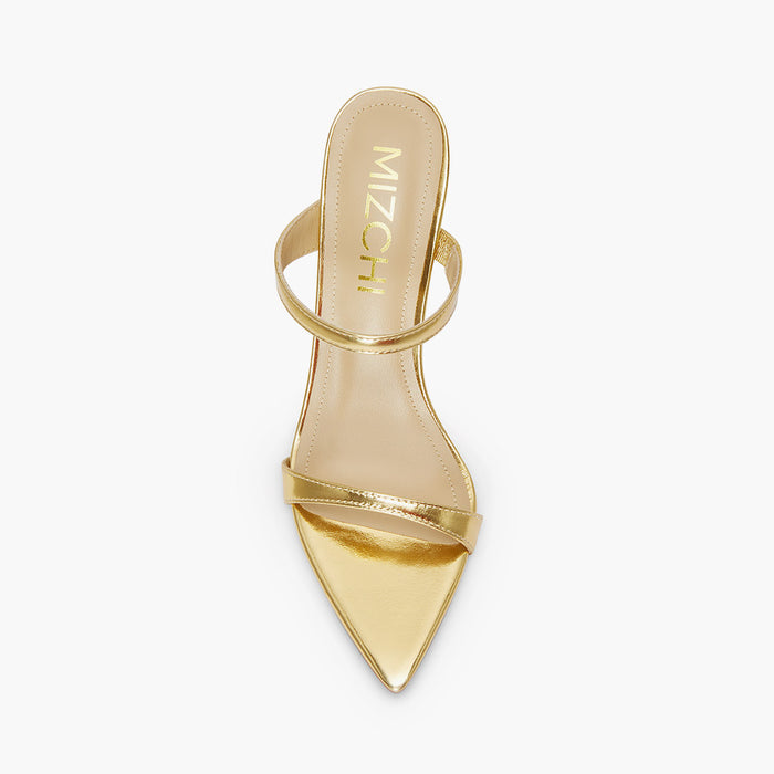 Maelis - Gold Leather Strap Mules