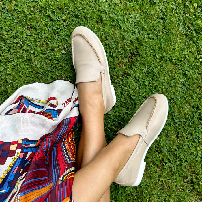 MANON - beige leather loafers