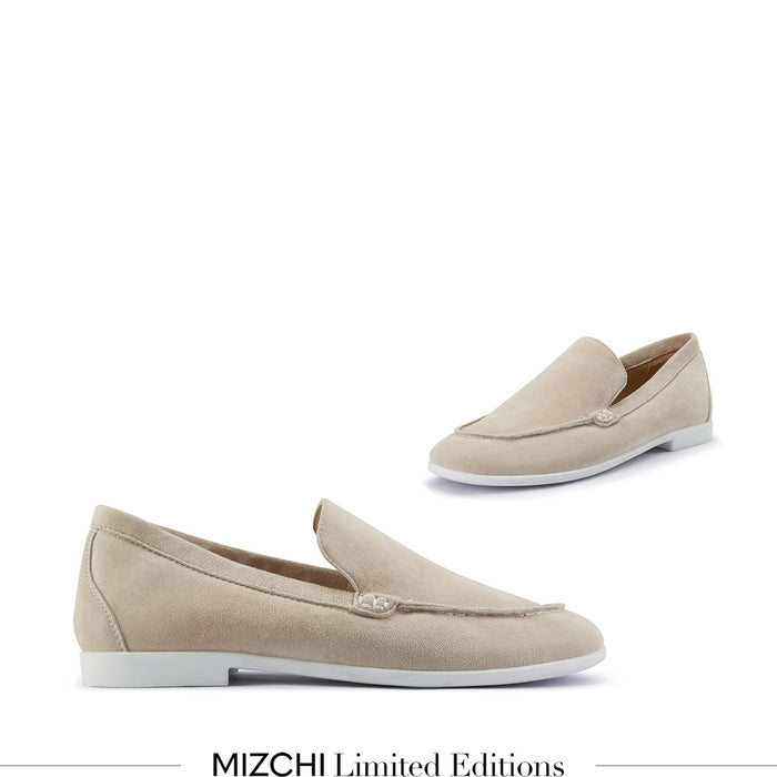 MANON - beige suede loafers