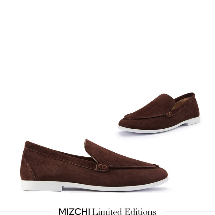 MANON - brown suede loafers