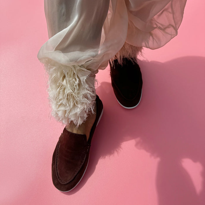 MANON - brown suede loafers