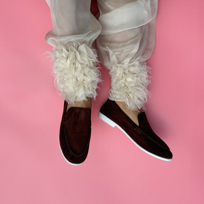 MANON - brown suede loafers