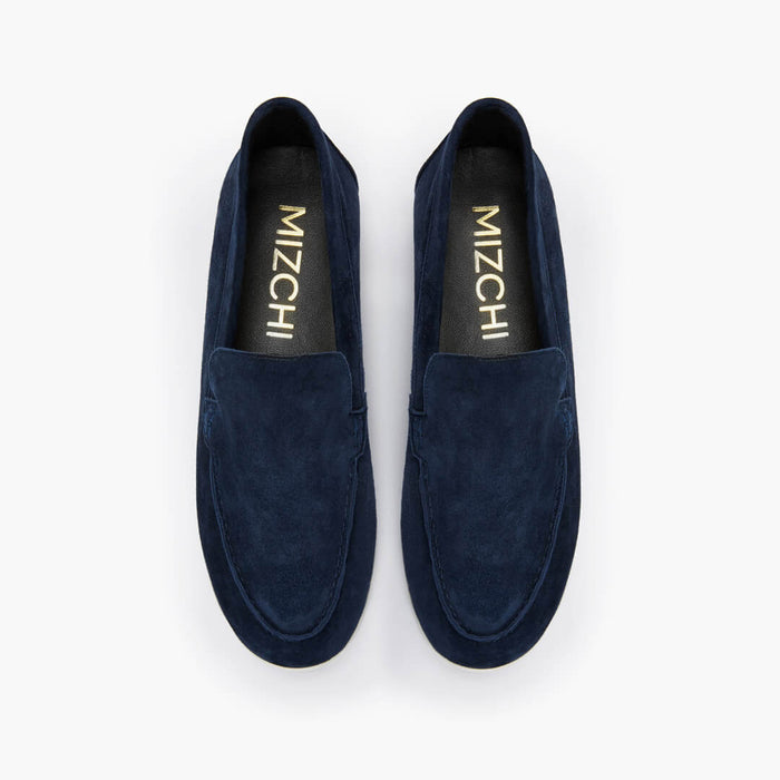 MANON - Navy suede loafers