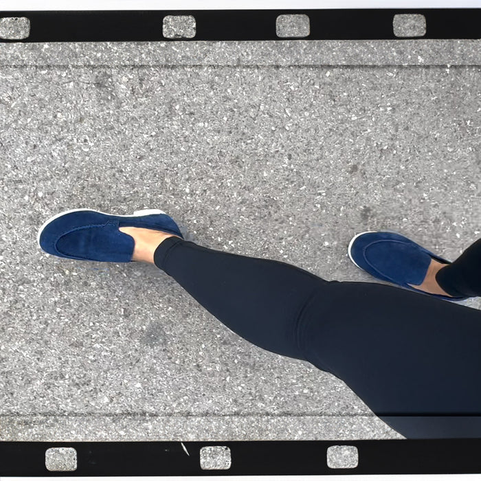 MANON - Navy suede loafers