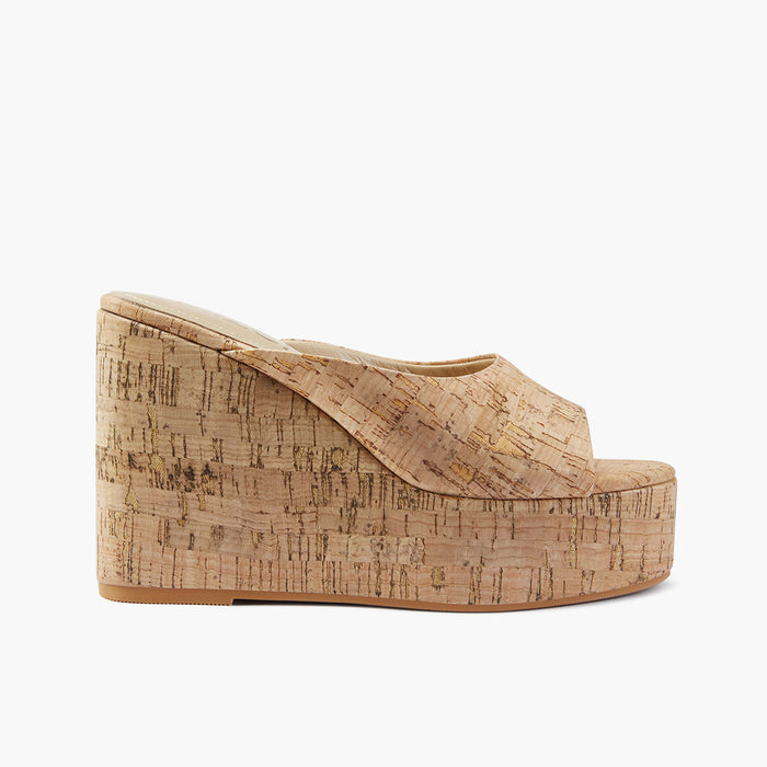 Marcela - Cork Wedge Mules