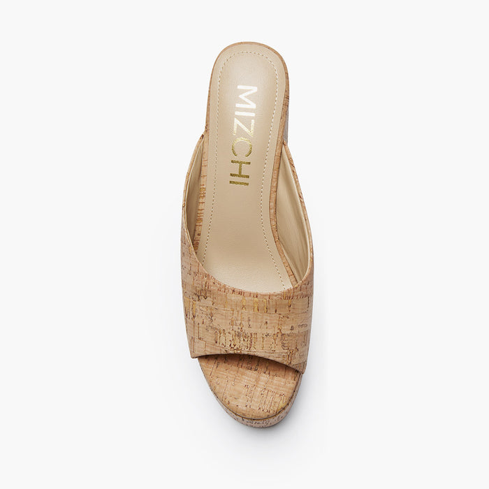 Marcela - Cork Wedge Mules