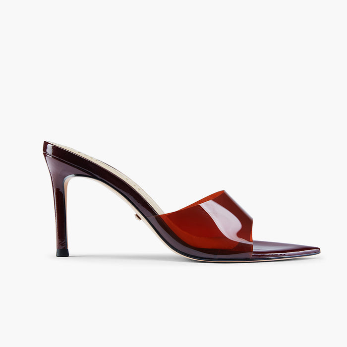 Marisol - Brown PVC Pointed-toe Mules